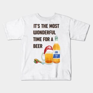 Alternative Christmas design - wonderful time for a beer Kids T-Shirt